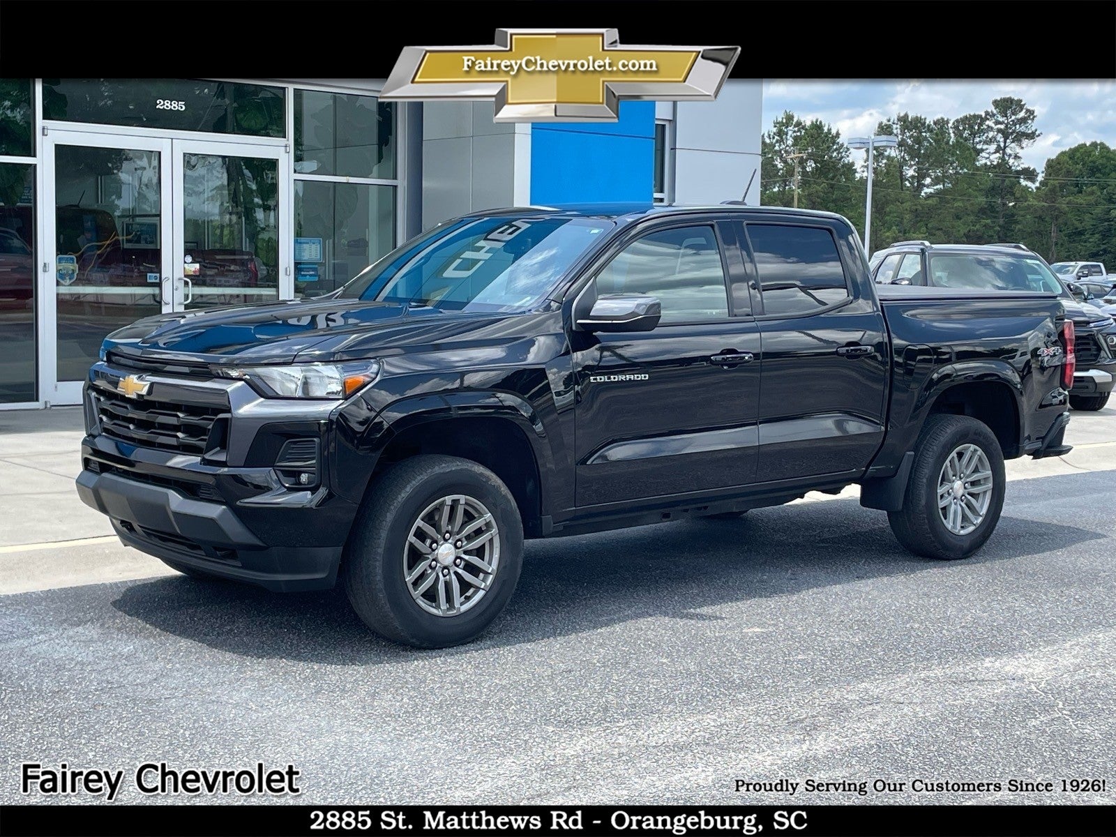 2023 Chevrolet Colorado LT in Black — front three-quarter view