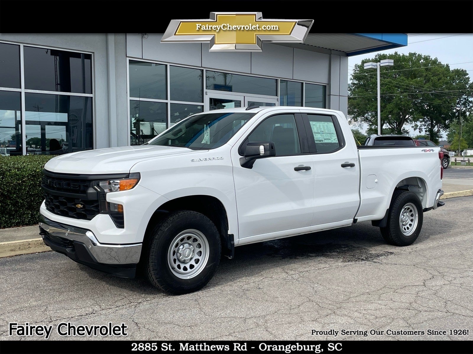 2024 Chevrolet Silverado 1500 WT in Summit White — front three-quarter view