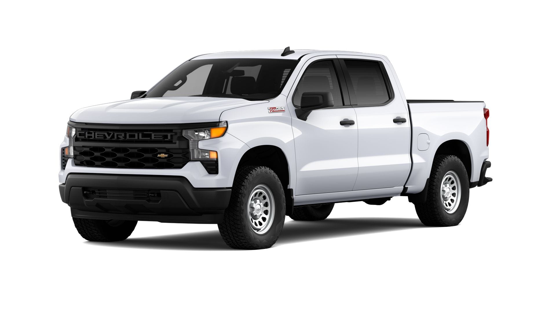 2026 Chevrolet Silverado 1500 WT in Summit White — front three-quarter view