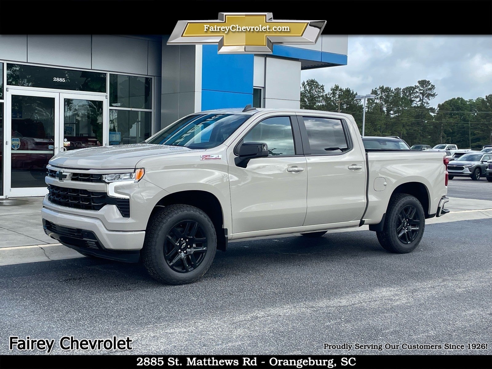 2026 Chevrolet Silverado 1500 RST in White Sands — front three-quarter view