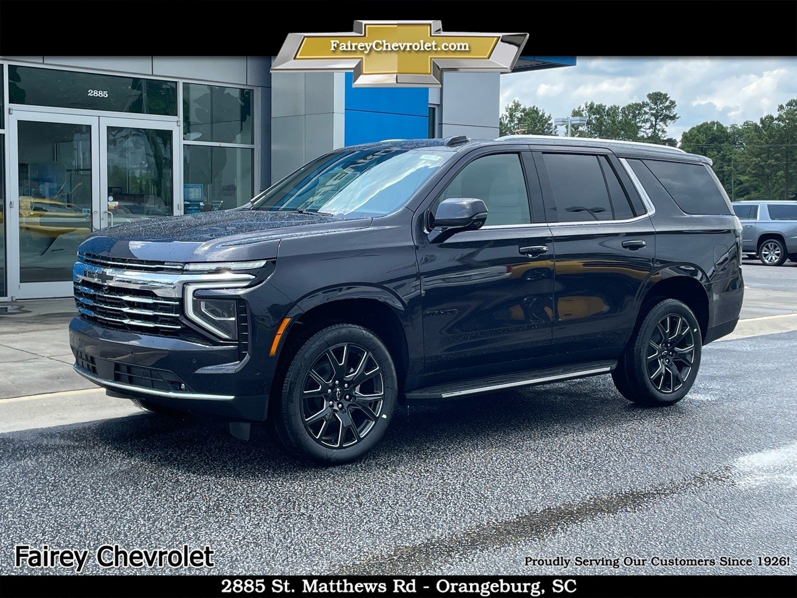2026 Chevrolet Tahoe LT in Dark Ash Metallic — front three-quarter view