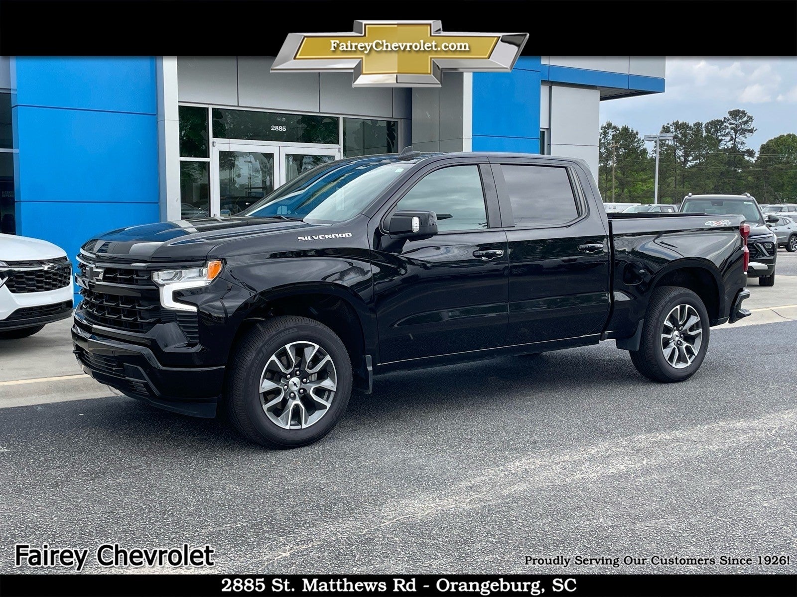 2024 Chevrolet Silverado 1500 RST in Black — front three-quarter view