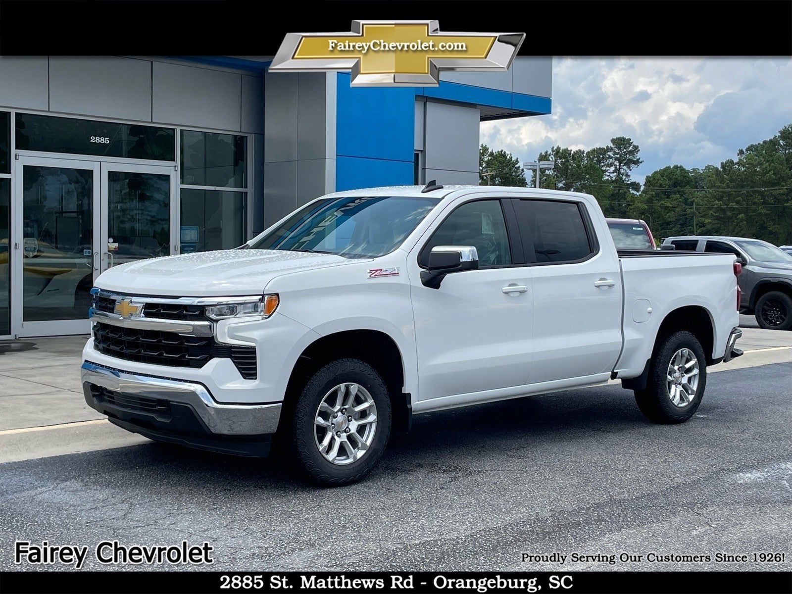 2026 Chevrolet Silverado 1500 LT in Summit White — front three-quarter view