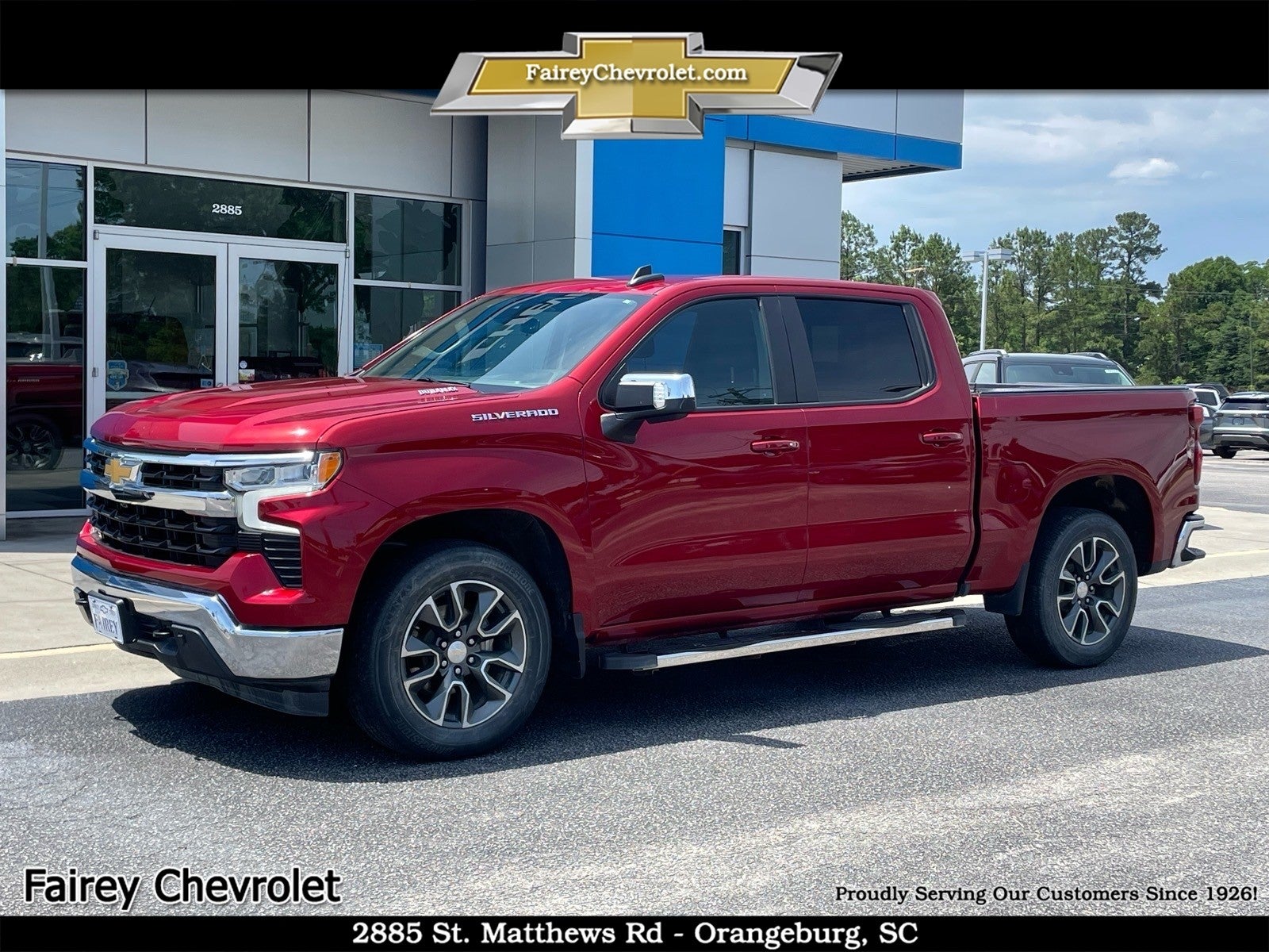 2023 Chevrolet Silverado 1500 LT in Radiant Red Tintcoat — front three-quarter view
