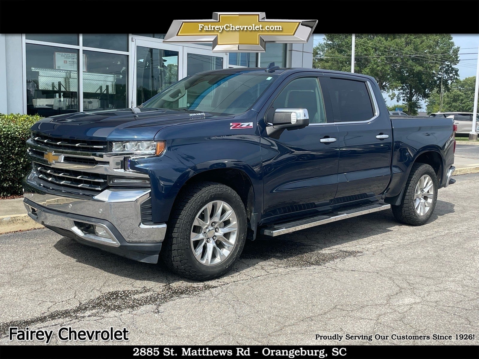 2021 Chevrolet Silverado 1500 LTZ in Northsky Blue Metallic — front three-quarter view