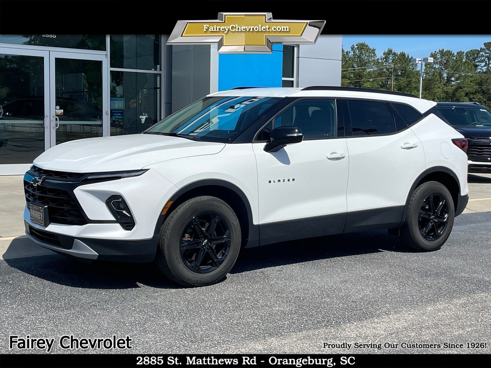 2024 Chevrolet Blazer 3LT in Summit White — front three-quarter view