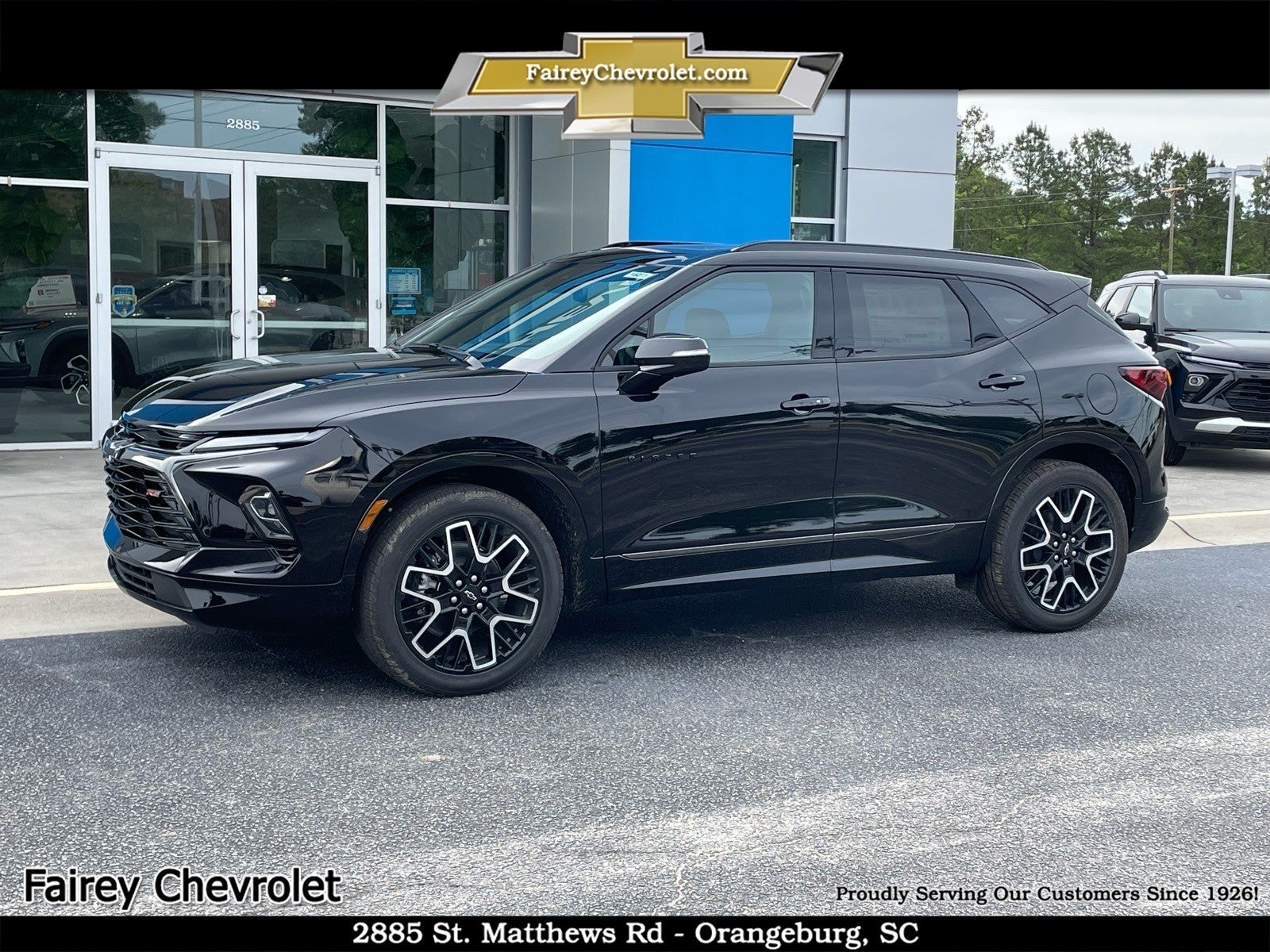 2026 Chevrolet Blazer RS in Black — front three-quarter view