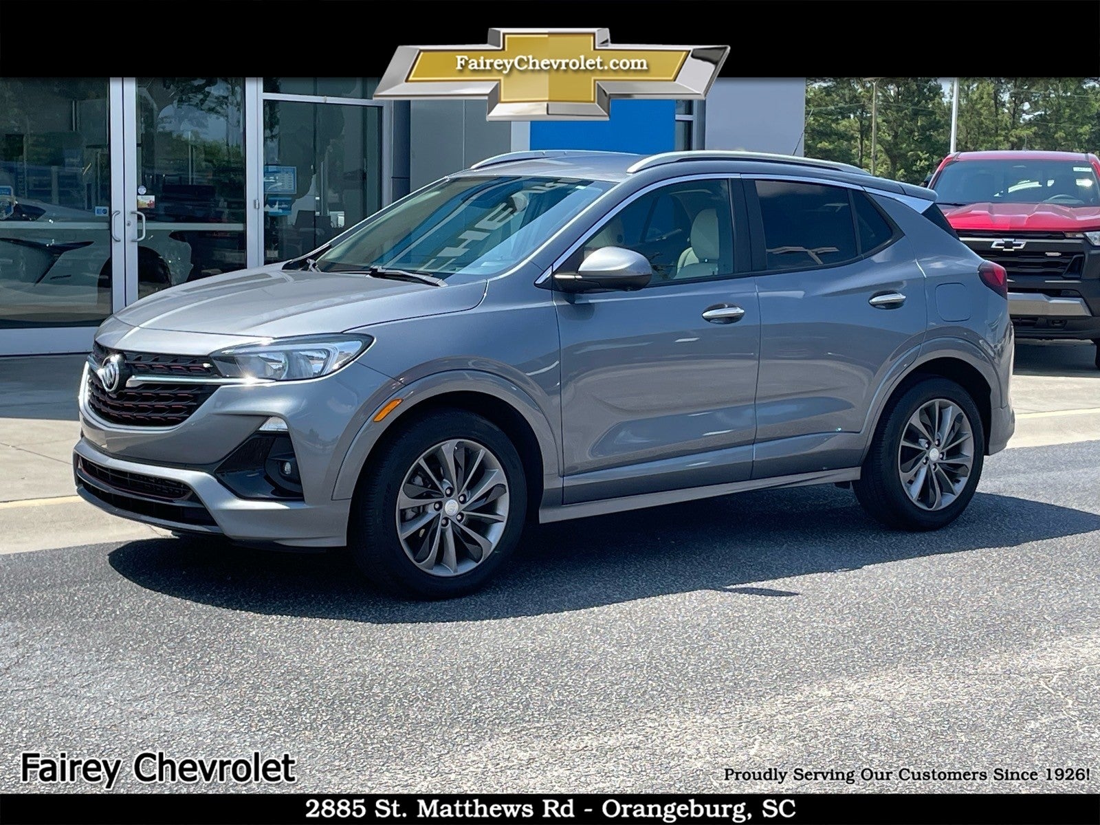 2022 Buick Encore GX Select in Satin Steel Metallic — front three-quarter view