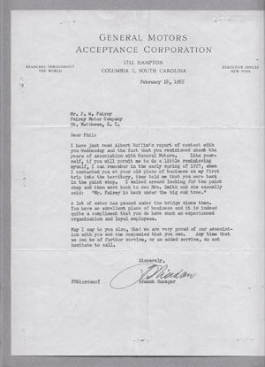 Fairey Chevrolet letter